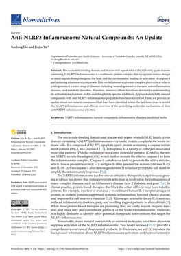 Anti-NLRP3 Inflammasome Natural Compounds: an Update