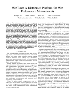 Webtune: a Distributed Platform for Web Performance Measurements