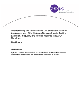 Understanding the Routes in and out of Political Violence