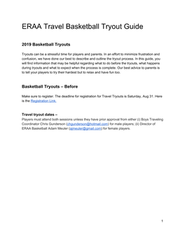 ERAA Travel Basketball Tryout Guide