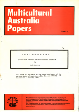 Multicultural Australia Papers