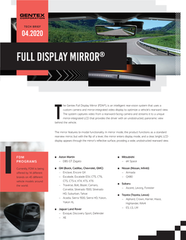 The Gentex Full Display Mirror (FDM®)