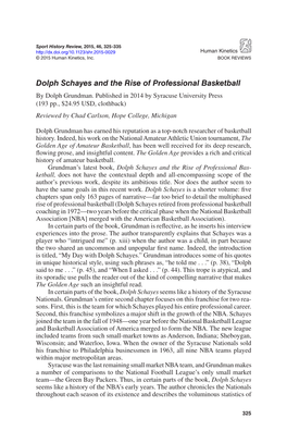 Dolph Schayes and the Rise of Professional Basketball by Dolph Grundman