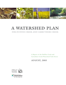 A Watershed Plan for Duffins and Carruthers Creek