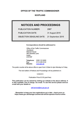 NOTICES and PROCEEDINGS 1 September 2015