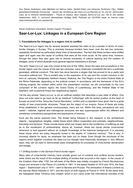 Saar-Lor-Lux: Linkages in a European Core Region