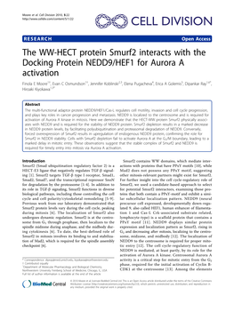 The WW-HECT Protein Smurf2 Interacts with the Docking Protein