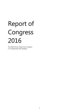 Report of Congress 2016