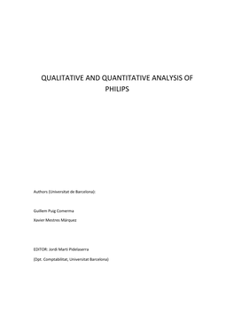 Qualitative and Quantitative Analysis of Philips