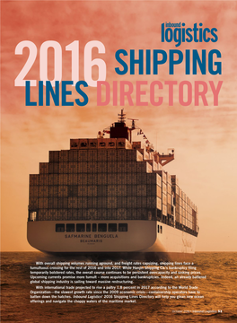 2016 Shipping Lines Directory Will Help You Glean New Ocean Offerings and Navigate the Choppy Waters of the Maritime Market