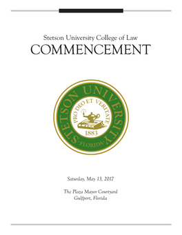 Stetson University College of Law COMMENCEMENT