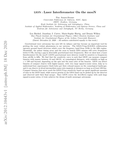 Arxiv:2012.10443V1 [Astro-Ph.IM] 18 Dec 2020 2