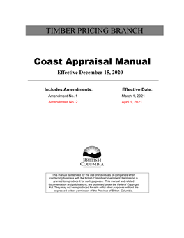 New Coast Appraisal Manual Highlights