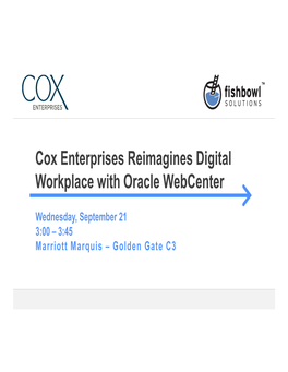 Cox Enterprises Reimagines Digital Workplace with Oracle Webcenter