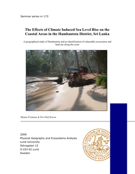 The Effects of Climate Induced Sea Level Rise on the Coastal Areas in the Hambantota District, Sri Lanka