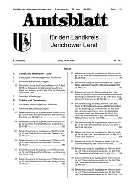 Für Den Landkreis Jerichower Land