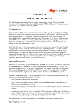 Issues Paper Artc Access Undertaking