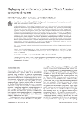 Phylogeny and Evolutionary Patterns of South American Octodontoid Rodents