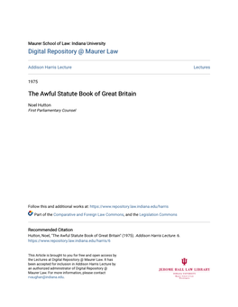 The Awful Statute Book of Great Britain