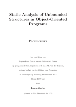 Static Analysis of Unbounded Structures in Object-Oriented Programs