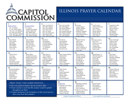 Illinois Prayer Calendar
