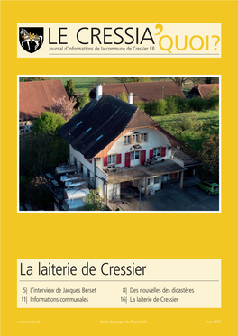 LE CRESSIA Journal D’Informations De La Commune De Cressier FR’QUOI?