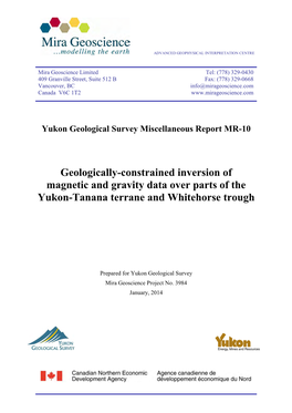 Geologically-Constrained Inversion of Magnetic and Gravity Data Over Parts of the Yukon-Tanana Terrane and Whitehorse Trough