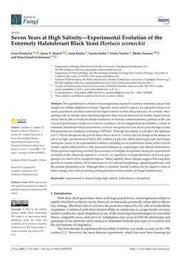 Seven Years at High Salinity—Experimental Evolution of the Extremely Halotolerant Black Yeast Hortaea Werneckii