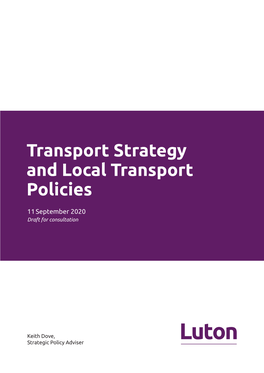 Transport Strategy and Local Transport Policies
