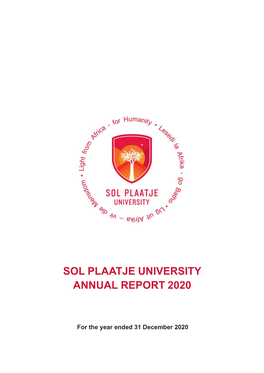 Sol Plaatje University Annual Report 2020