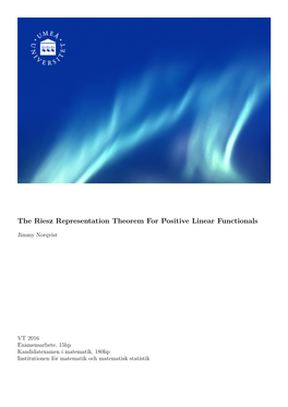 The Riesz Representation Theorem for Positive Linear Functionals