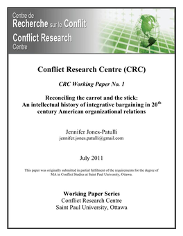 Conflict Research Centre (CRC)