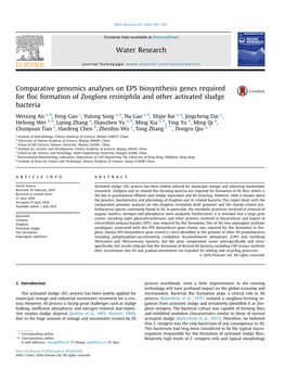 Comparative Genomics Analyses on EPS Biosynthesis Genes Required for Floc Formation of Zoogloea Resiniphila and Other Activated