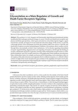 Glycosylation As a Main Regulator of Growth and Death Factor Receptors Signaling