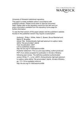 Selenium Phylogeny