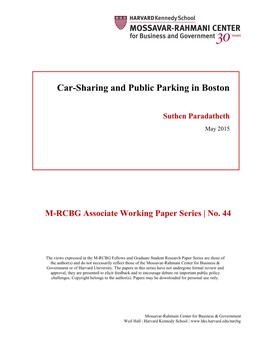 Car-Sharing and Public Parking in Boston