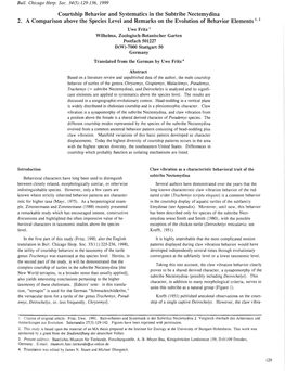 Courtship Behavior and Systematics in the Subtribe Nectemydina 2. a Comparison Above the Species Level and Remarks on the Evolution of Behavior Elements I, 2