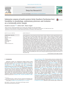 Submarine Canyons of North-Western Sicily (Southern Tyrrhenian Sea): Variability in Morphology, Sedimentary Processes and Evolution on a Tectonically Active Margin