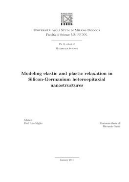 Modeling Elastic and Plastic Relaxation in Silicon-Germanium Heteroepitaxial Nanostructures