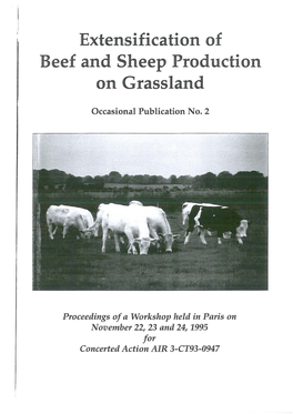 Beef and Sheep Production on Grassland