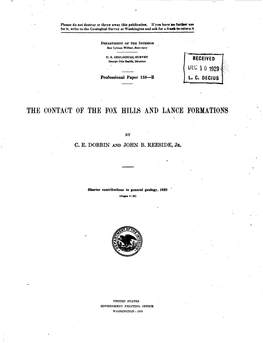 The Contact of the Fox Hills and Lance Formations