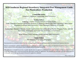 2020 Southeast Regional Strawberry Integrated Pest Management Guide for Plasticulture Production