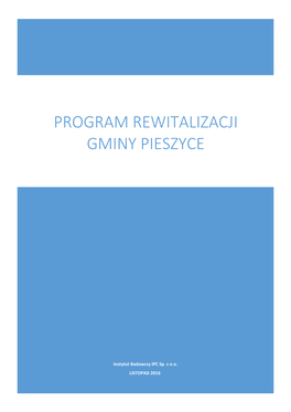 Program Rewitalizacji Gminy Pieszyce