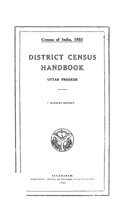 District Census Handbook, 7-Mathura, Uttar Pradesh