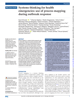 Use of Process Mapping During Outbreak Response