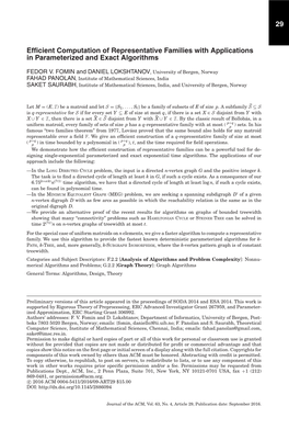 29 Efficient Computation of Representative Families With