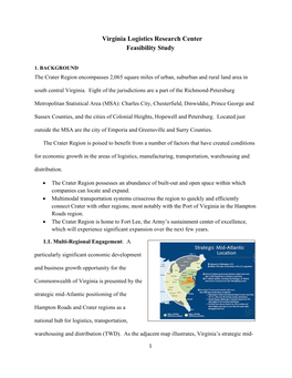 Virginia Logistics Research Center Feasibility Study