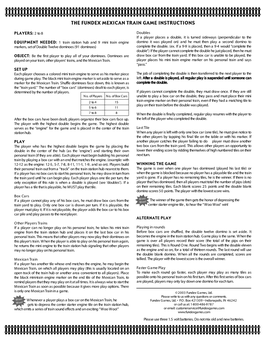 The Fundex Mexican Train Game Instructions