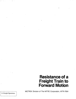 Resistance of a Freight Train to Forward Motion