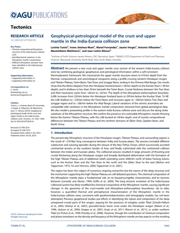 Geophysical-Petrological Model of the Crust and Upper Mantle in the India